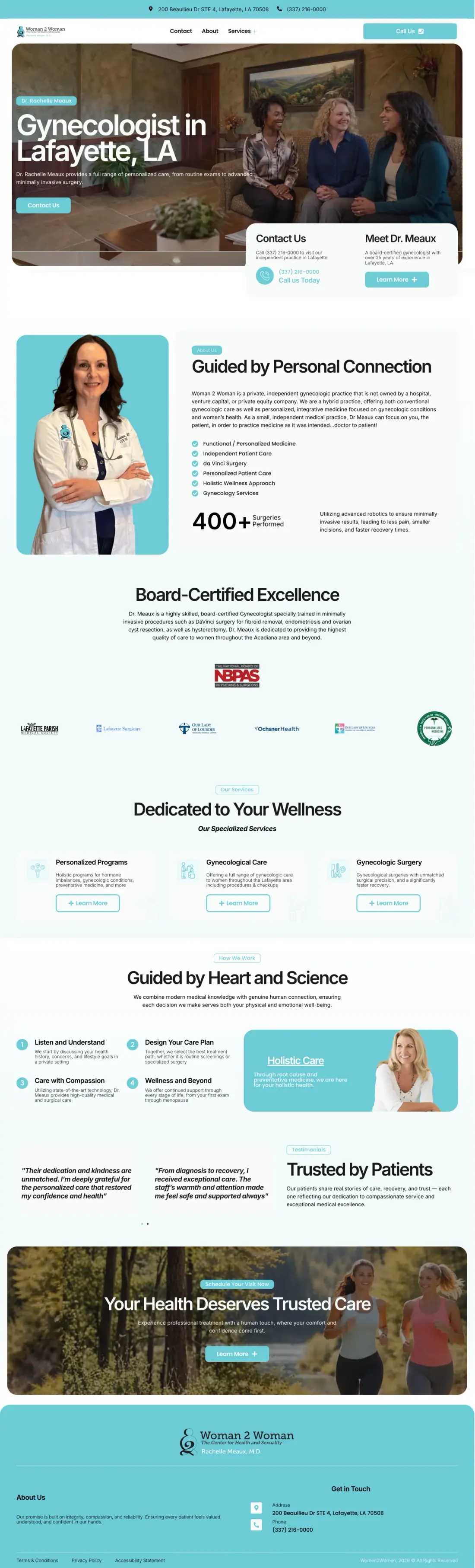 Dr. Rachelle Meaux website — full desktop page