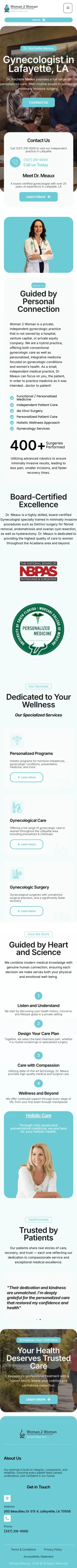 Dr. Rachelle Meaux website — full mobile page